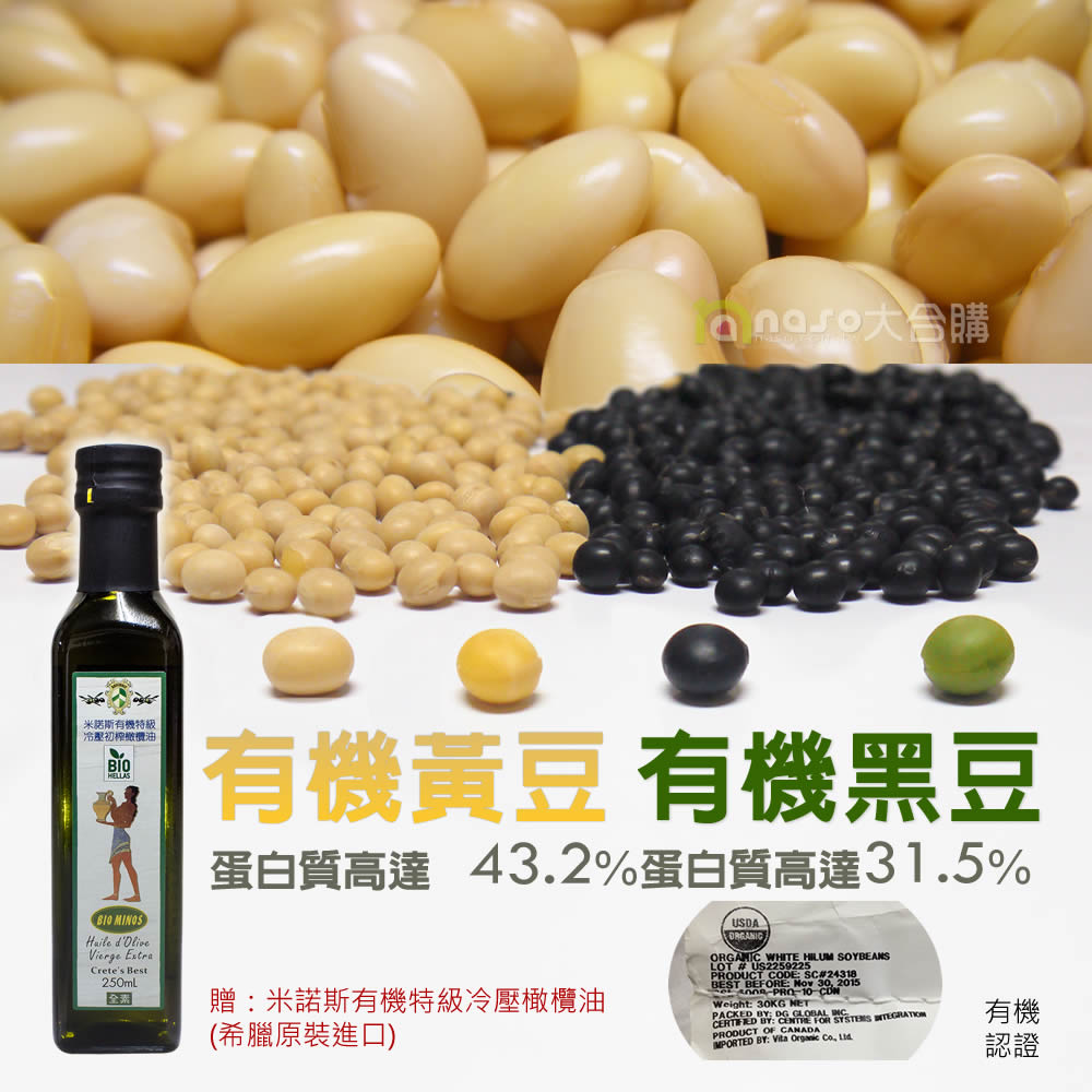 加拿大DG非基改有機黃豆(30kg)/中國非基改有機青仁黑豆(25kg)好評第8團